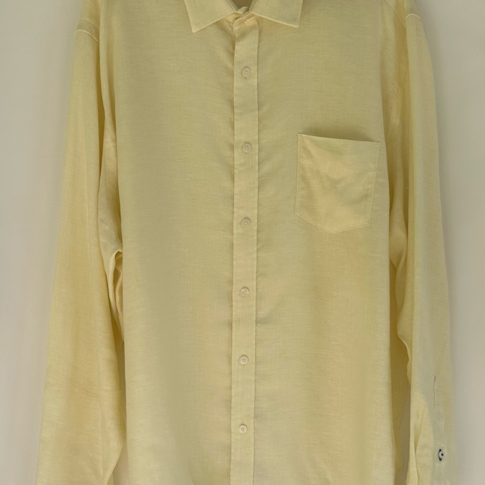 UNTUCKit‎ Light Yellow Casual Button Down Shirt 100% Linen